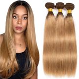 Pacotes De Cabelo Hiaplame Ombre Straight Honey Blonde T4/27 20-45cm