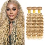 Pacotes De Cabelo Ladrxadr Honey Blonde Deep Wave 20 22 24 Polegadas