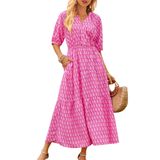 Vestido Maxi Cctoo Com Estampa Floral, Decote Em V, Babados, Em Camadas, Para Mulheres