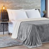Cobertor Casal King Alaska Sherpa E Manta Microfibra 1 Peça - Cinza