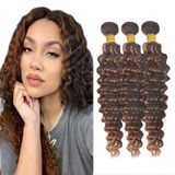 Pacotes De Cabelo Necvdcvs P4/30 Highlight Brown Deep Wave 50g