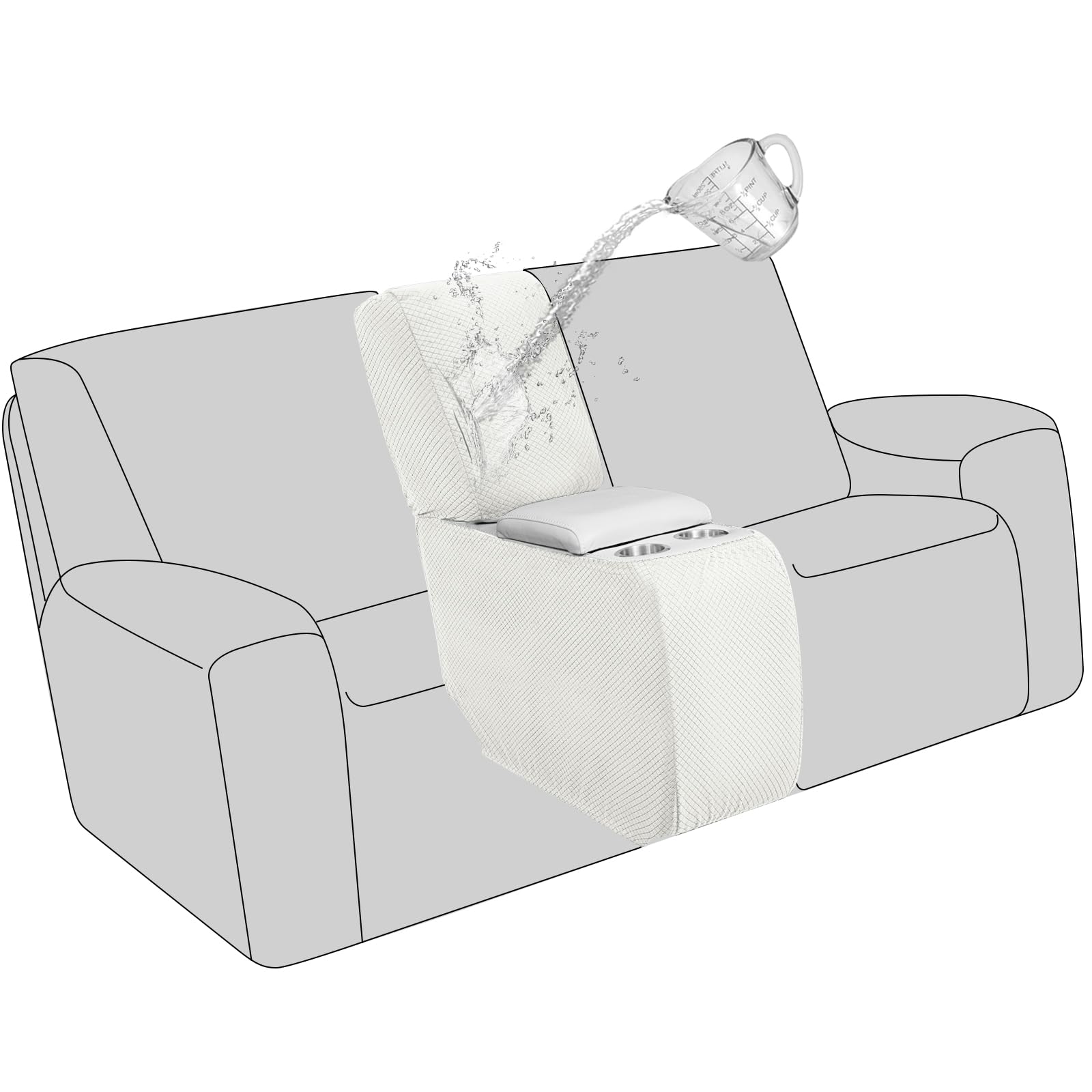 Capa De Console Reclinável Aliecom 100% Impermeável Branca