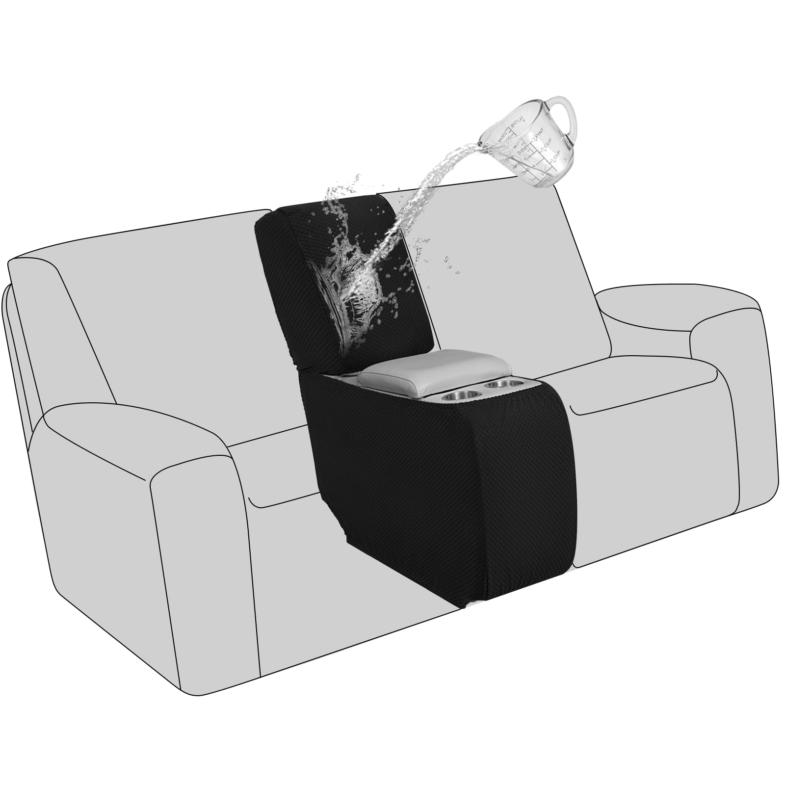 Capa De Console Reclinável Aliecom 100% Impermeável Preta