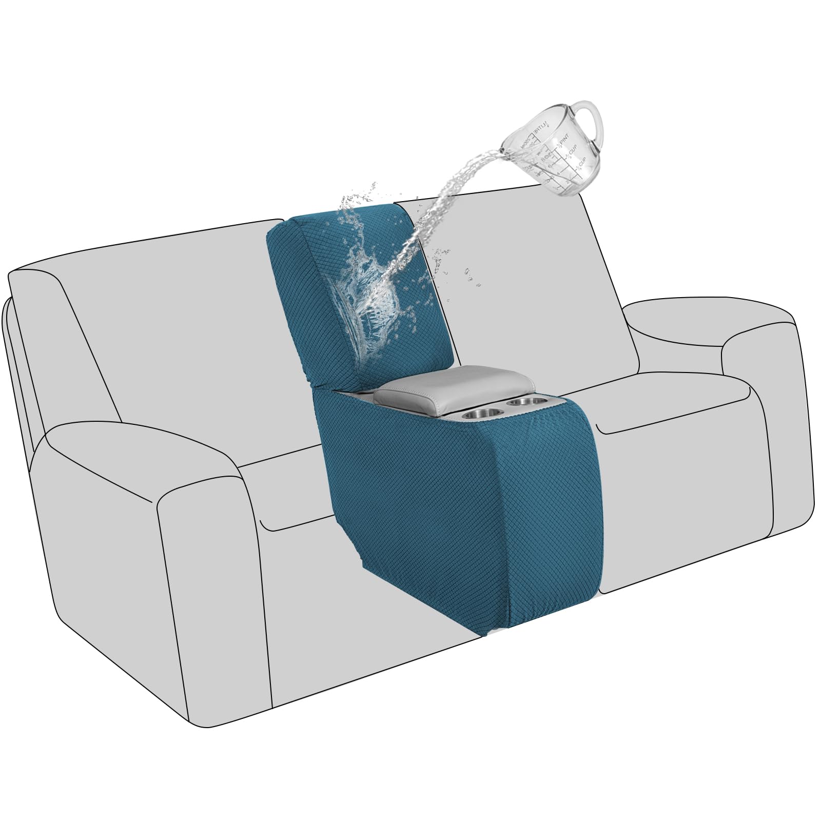 Capa De Console Reclinável Aliecom 100% Impermeável Azul Pavão