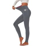 Calças De Ioga Kowdragon Tummy Control, Leggings, Cinza Para Mulheres