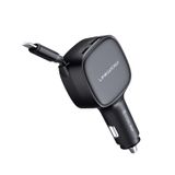 Carregador De Carro Retrátil Usb-c Linkwow 84w Para Iphone Preto