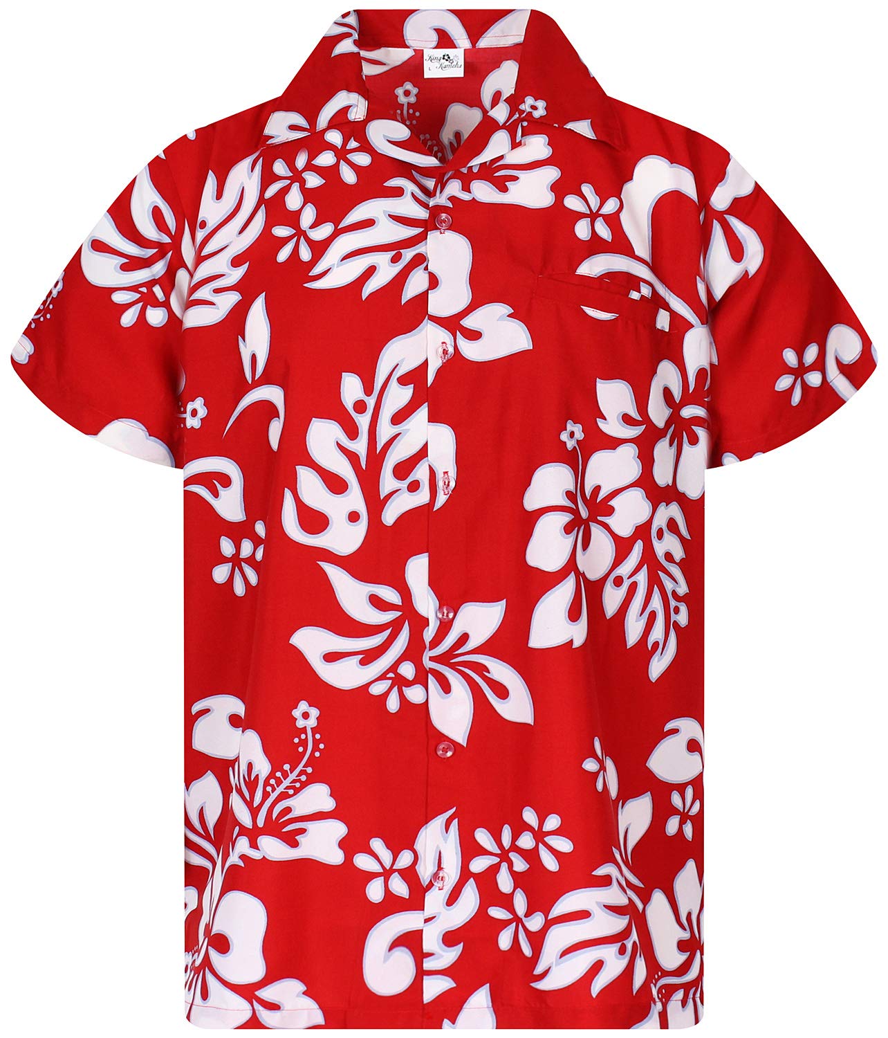 Camisa King Kameha Floral-vibes Hibiscus Print Hawaii Para Homem