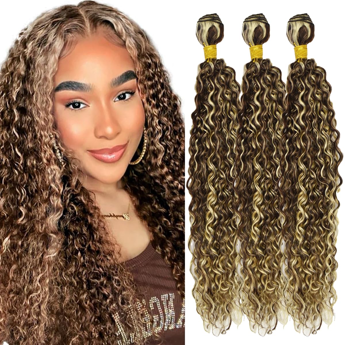 Pacotes De Cabelo Leruikair Jerry Curly Wave 25cm 30cm 35cm
