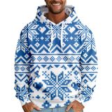 Suéter De Natal Genérico Masculino Engraçado Com Estampa De Floco De Neve Azul