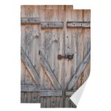 Toalhas De Mão Huazhikou Rustic Barn Door Microfiber 14x28cm, Pacote Com 2