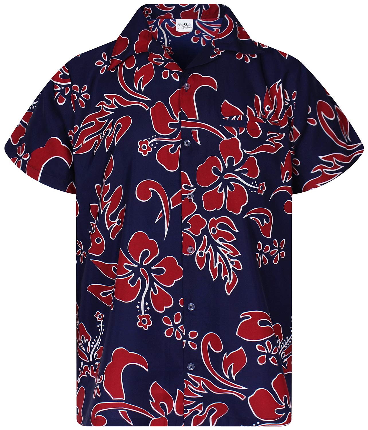 Camisa King Kameha Floral-vibes Hibiscus Print Hawaii Para Homem