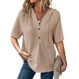 Suéter Dokotoo Spring Summer Waffle Knit Para Mulheres Com Damasco