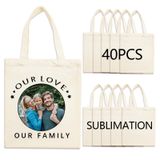 Sacos De Lona Okba Bulk 40 Peças Para Sublimação 31x36cm Bege