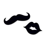 Placa Decorativa Banheiro (par) - Bigode E Boca