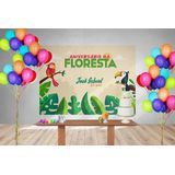 Painel Festa/aniversário 100x70cm - Aniversário Na Floresta