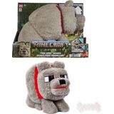 Brinquedo De Pelúcia Mattel Minecraft Dennis The Wolf Com Som De Alimentação