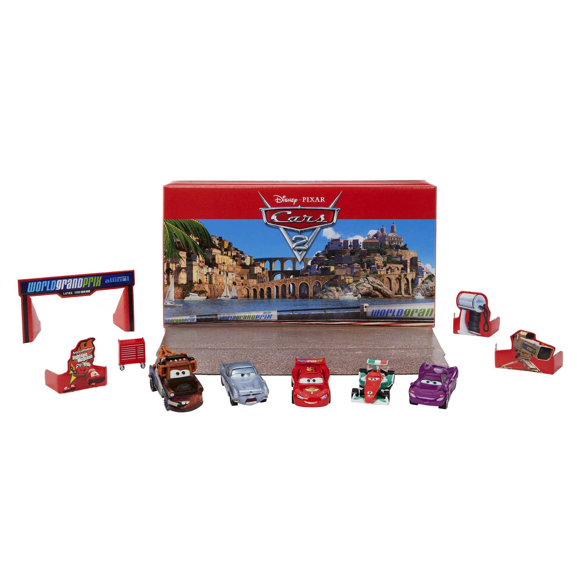 Conjunto De Veículos De Brinquedo Mattel Disney Pixar Cars 5 Cars Com Carrinho De Ferramentas