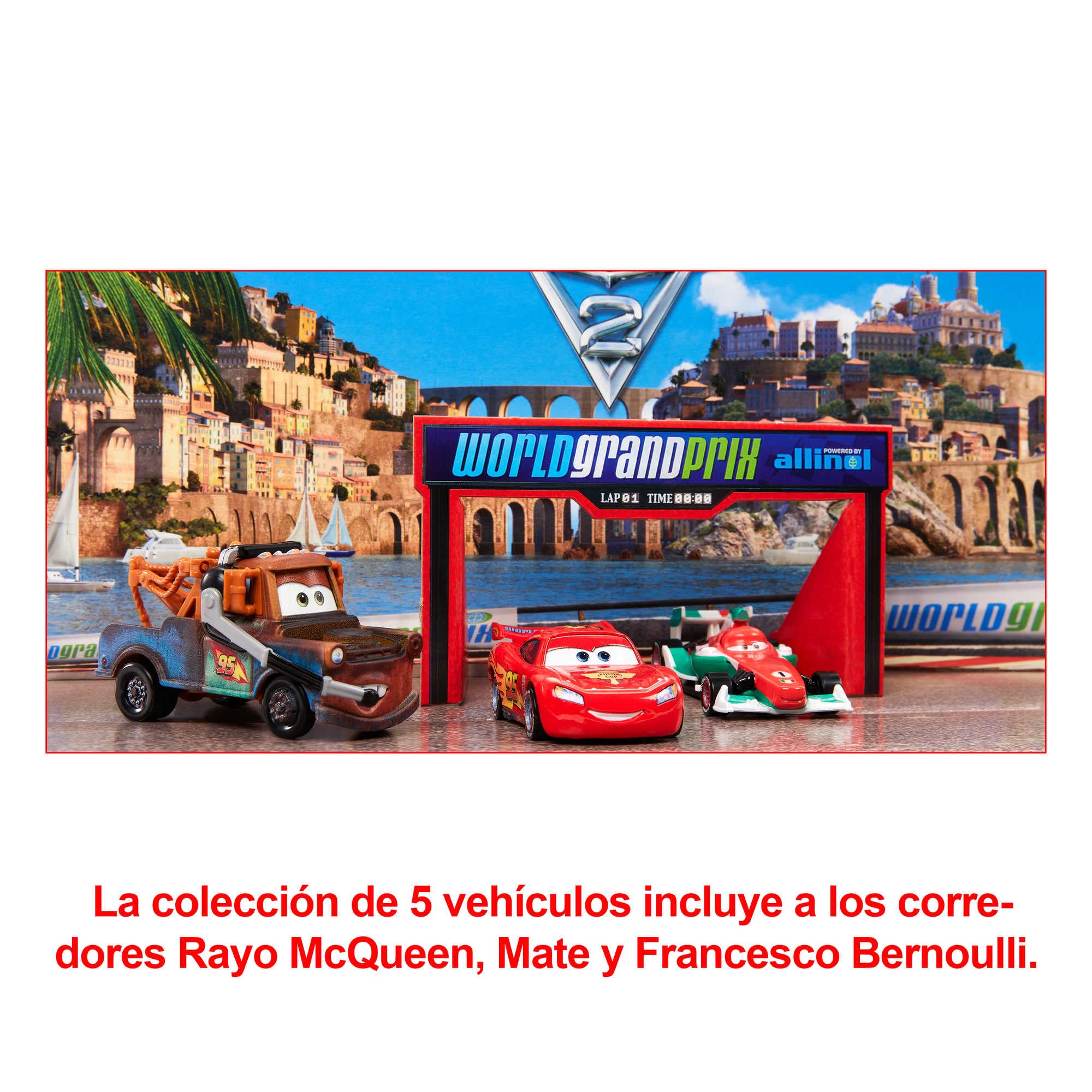 Conjunto De Veículos De Brinquedo Mattel Disney Pixar Cars 5 Cars