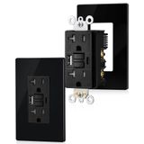 Outlet Gfci Suraielec 20a Com Usb-a E Usb-c, Preto, Pacote Com 2
