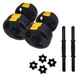 Kit Halteres Musculação Ajustável Barra Até 30kg Bonafit