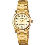 Relógio Casio Feminino Ref:ltp-v001g-9budf Clássico Dourado