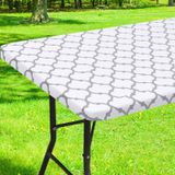 Toalha De Mesa Smiry Retangle À Prova D&#39;água Para Mesa De 5 Pés (branca)