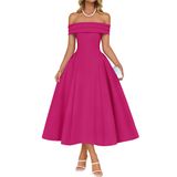 Vestido De Festa Zesica Elegant Off Shoulder A Line Rose S