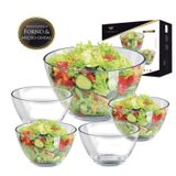 Conjunto De Saladeira Bowl Vidro Reggio Ruvolo Com 05 Peças