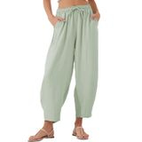 Calças Harem Evaless Clearly Aqua Para Mulheres Tamanho M