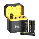 Baterias Aaa Recarregáveis Imuto Lithium, Pacote Com 8 Unidades Com Carregador