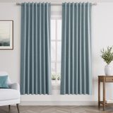Conjunto De Cortinas Guken Dark Blue Blackout 183 Cm De Comprimento E 2 Painéis