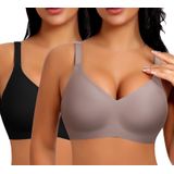 Sutiãs Sinfla V Neck Wireless Para Mulheres Com Cobertura Total