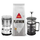 Café Delta Q Torrado Grão Prensa Francesa 600ml Moedor Inox