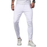 Jeans Hungson Skinny Para Homens, Elásticos E Justos, Rasgados E Envelhecidos