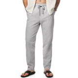 Calças Jmierr, Casuais, Algodão, Linho, Cintura Elástica, Masculina, Cinza Claro