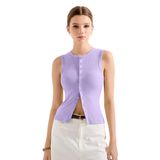 Camiseta Regata Feminina Suuksess Com Nervuras E Colete Sexy Y2k Purple Xs