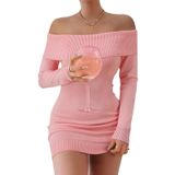 Mini Vestido Fairy Season 2025 Off Shoulder Pink Feminino
