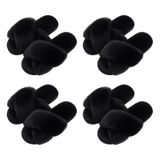 Chinelos Femininos Evshine Fuzzy Memory Foam Open Toe, Pretos 38-39