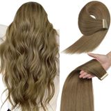 Fita Adesiva Em Extensões De Cabelo Yddm Ash Brown Straight 18 Cm 20 Unidades