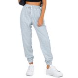 Calça De Moletom Feminina Automet Com Cintura Justa, Cinza Atlética, Xl