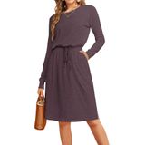 Vestido De Suéter Simier Fairy Feminino, Moda De Outono, Roxo, M