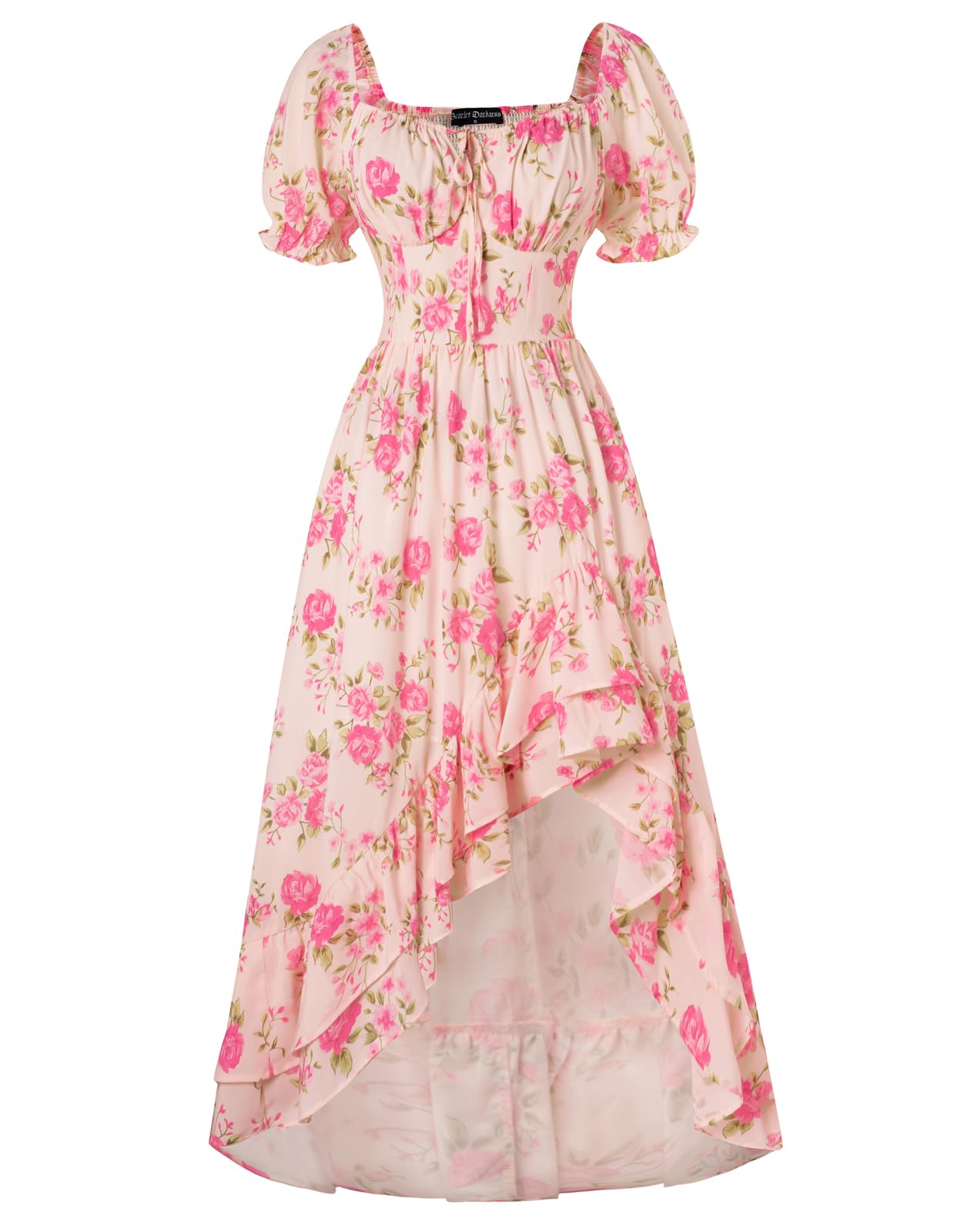 Vestido Scarlet Darkness Summer Corset Vestido De Verão Chiffon Floral