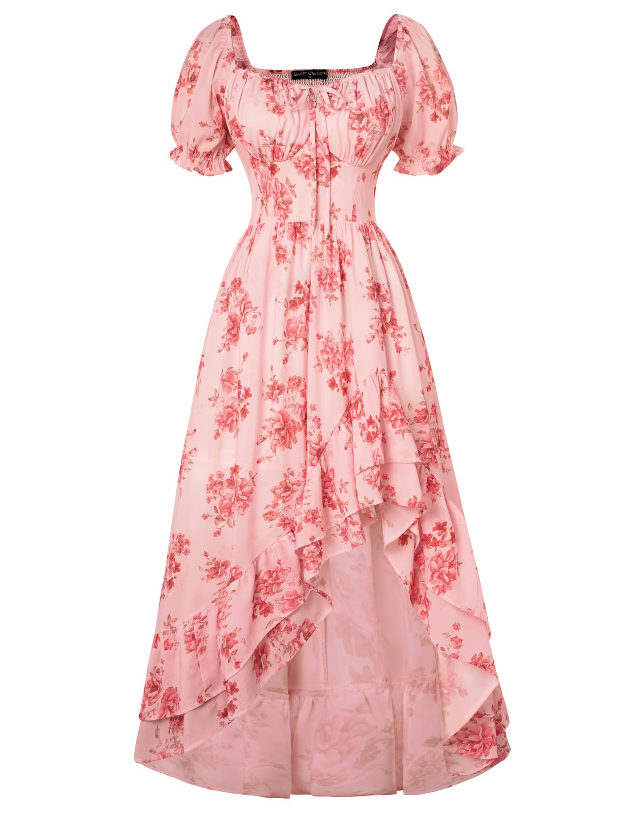 Vestido: Espartilho Scarlet Darkness, Rosa, Floral, Chiffon, Verão