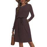 Vestido Simier Fairy Feminino De Outono De Manga Comprida Dusky Rust M