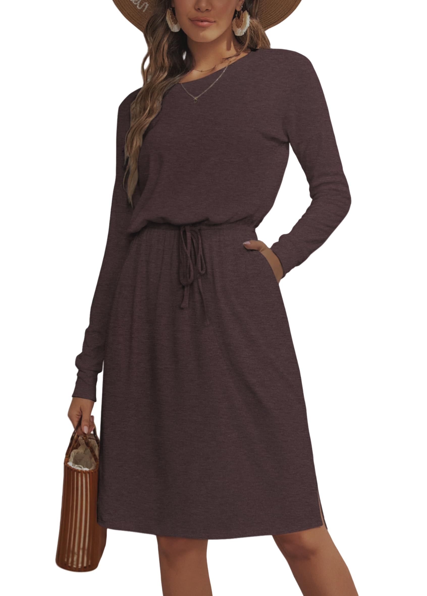 Vestido Simier Fairy Feminino De Outono De Manga Comprida Dusky Rust M