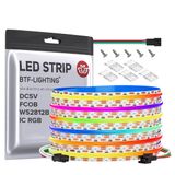 Faixa De Led Btf-lighting Fcob Cob Ws2812b Ic Rgb 5m 800leds