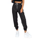 Calça De Moletom Feminina Automet, Justa, Atlética, Preta, Cinza