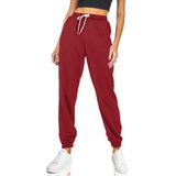 Calça De Moletom Feminina Automet Com Decote Fino, Atlética, Vinho Tinto Xxl
