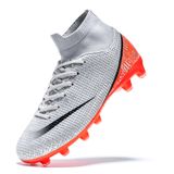 Chuteiras De Futebol Favdeol Kids High Top Training Cinza Laranja
