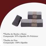 Conjunto P/banho 5 Pçs Estampa Bordada Kit Prata/ Gris.